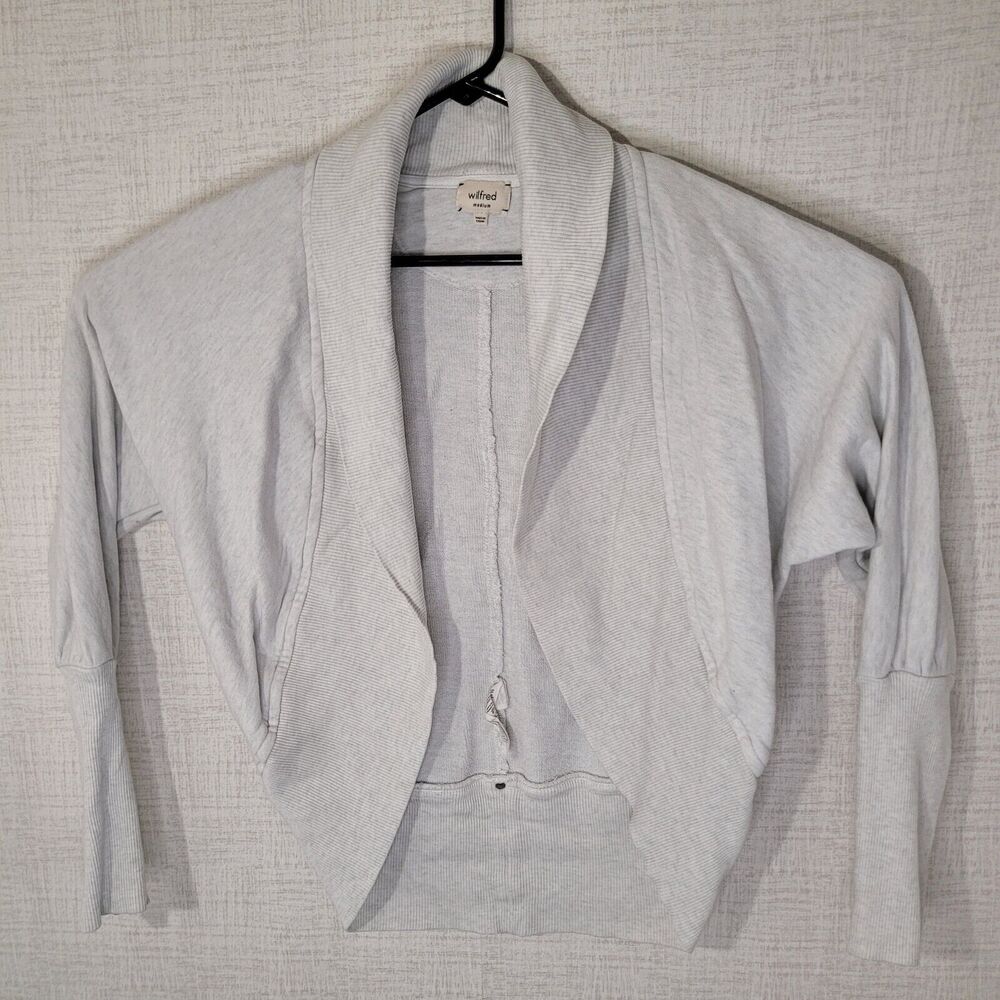Wilfred Aritzia Open Front Cardigan Womens Medium Diderot Cocoon Heathered Gray